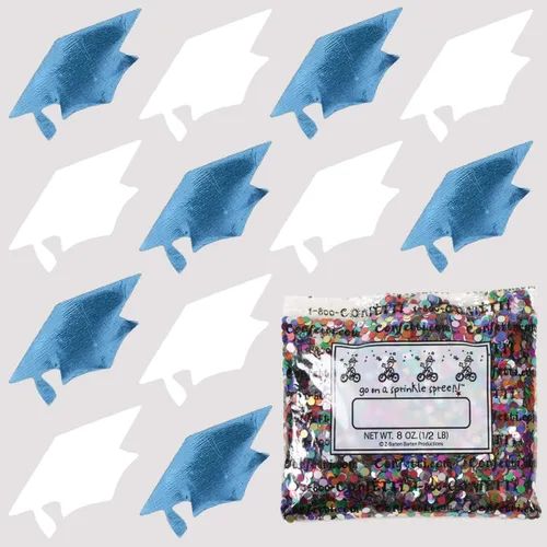 Miniatura 42 de Confetti Grad Cap Negro, Azul Marino Combo - 2 bolsas de media onza (1 oz)