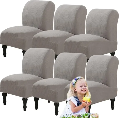 Miniatura 14 de Fundas elásticas para silla sin brazos, extraíbles y lavables, de elastano jacquard sin reposabrazos, protector de muebles para sala de estar, Verde