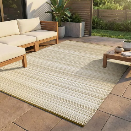 Miniatura 10 de FH Home - Alfombra para exteriores de camping, impermeable, resistente a la decoloración, reversible, plástico reciclado de alta calidad, a rayas