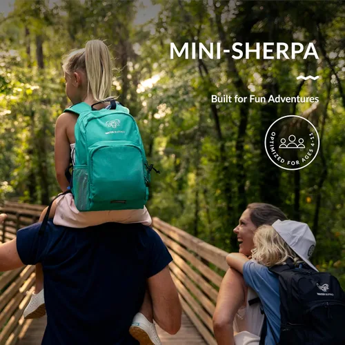 Miniatura 3 de Water Buffalo Mini mochila de senderismo Sherpa para niños y mochila de hidratación, con vejiga de 1.5 L, ajuste ajustable, ribete reflectante, Rosa
