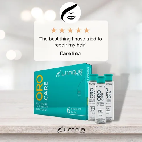 Miniatura 4 de UNNIQUE Oro Care - Ampollas para el cuidado del cabello postratamiento, extensor de tratamiento de queratina y tu seguro de queratina para bloquear