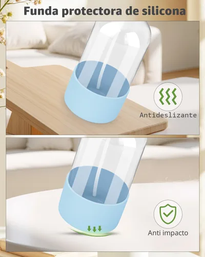 Miniatura 4 de Worldgsb 2 unidades de botellas de spray de vidrio de 8 oz, contenedores vacíos rellenables con protección de funda de silicona, botellas de spray