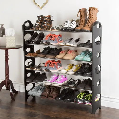 Miniatura 2 de Everyday Home Soporte para zapatos. 6 Estantes apilables para economizar espacio, para armario, baño, cocina, organizador de recepción.