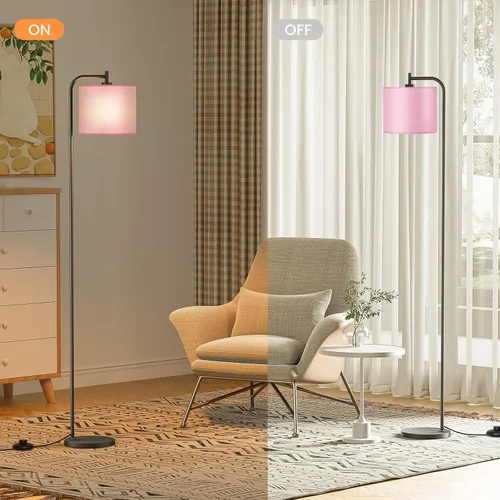 Miniatura 4 de SIBRILLE Lámpara de pie con pantalla de lino, lámpara de pie alta regulable con control remoto y 3 temperaturas de color, modernas lámparas de pie
