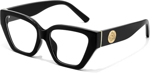 FEISEDY Gafas de bloqueo de luz azul ojo de gato para mujer, diseño moderno de ojo de gato para uso diario B0350