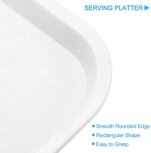 Miniatura 3 de uxcell Bandejas de plástico de comida rápida a granel de 12 x 16 pulgadas rectangulares para servir, bandejas de cafetería, platos para servir