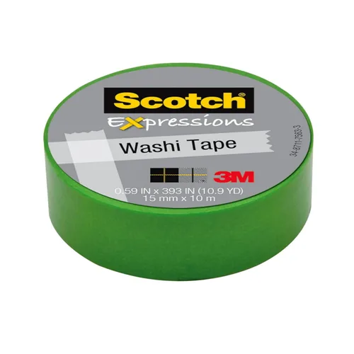 Miniatura 2 de Scotch Expressions Washi Tape - Cinta adhesiva para artes y manualidades, 0.59 x 393 pulgadas, verde, 6 rollos