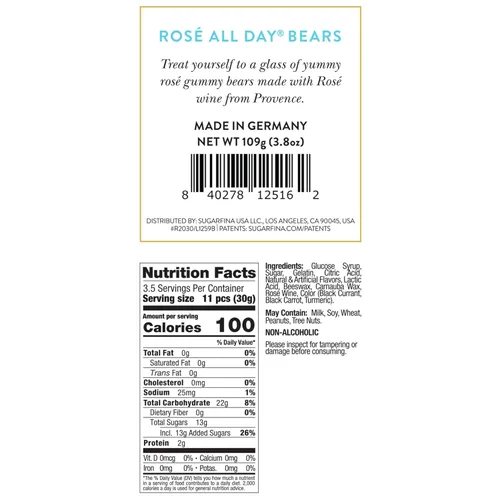 Miniatura 2 de Sugarfina Rose All Day Bears - Gomitas de oso pequeño cubo de caramelo, 3.8 onzas, 1 unidad