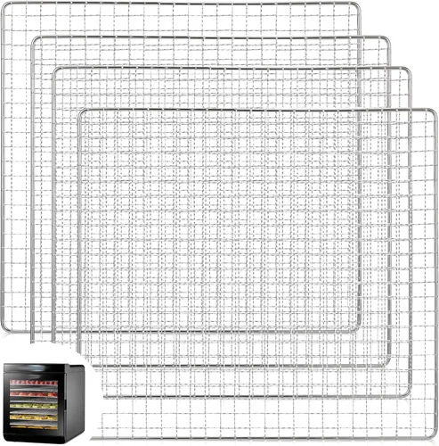Miniatura 8 de Baderke Bandejas deshidratadoras de 13 x 12 pulgadas compatibles con CP267-FD solo deshidratador de acero inoxidable, pantallas de malla de secado
