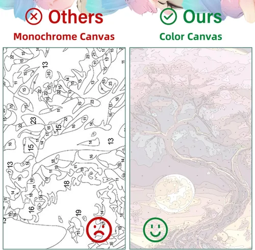 Miniatura 4 de Aestalrcus Kit de pintura por números de árbol de la vida para adultos, pintura de árbol por números para adultos principiantes, kits de pintura por