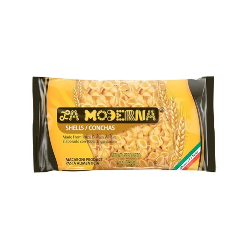 LA MODERNA, Conchas, hechas con sémola de trigo duro, enriquecidas con vitaminas y hierro, pasta tradicional mexicana, 7 onzas