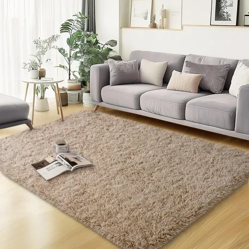 Miniatura 46 de qulint Alfombras de área de 5 x 7 pies para sala de estar, alfombra suave y esponjosa para dormitorio, alfombra de habitación de niños grandes, Gris