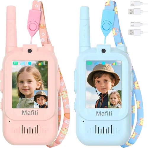 Miniatura 9 de Mafiti Juguetes para niños y niñas de 3, 4, 5, 6, 7, 8 años, mini video walkie talkies para niños, paquete de 2 unidades, recargable, rango de 1000