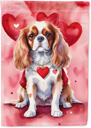 Miniatura 108 de Caroline's Treasures DAC5292CHF - Bandera de Border Collie My Valentine House para porche, grande, con manga para porche, para colgar en la pared