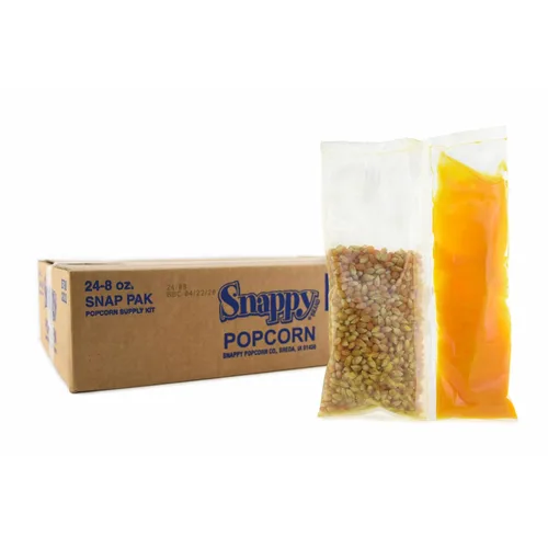 Snappy Snap-Paks - Paquetes de porciones de palomitas todo en uno para máquina popping de 6 onzas, granos, aceite y sal, 24 unidades