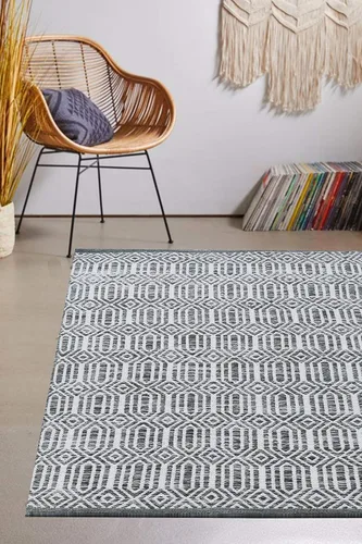 Miniatura 10 de Chardin home Alfombra bohemia con diamantes de 20 x 32 pulgadas, color marfil y negro, con flecos tejidos a mano, perfecta para entrada, felpudo