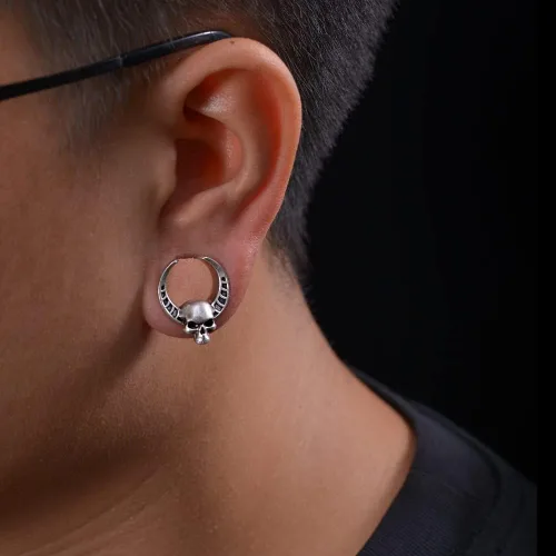 Miniatura 5 de ERKUOO 2 piezas de apertura de túneles de oreja, cuernos de calavera, calibre de oreja, piercing expansor, estirables, joyería de moda, piercing