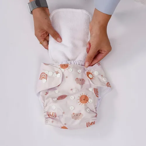 Miniatura 5 de CoolaPeach Juego de 12 pañales de tela ajustables reutilizables para recién nacidos a 0-3 años, tamaño único, fundas de pañales de bolsillo lavables