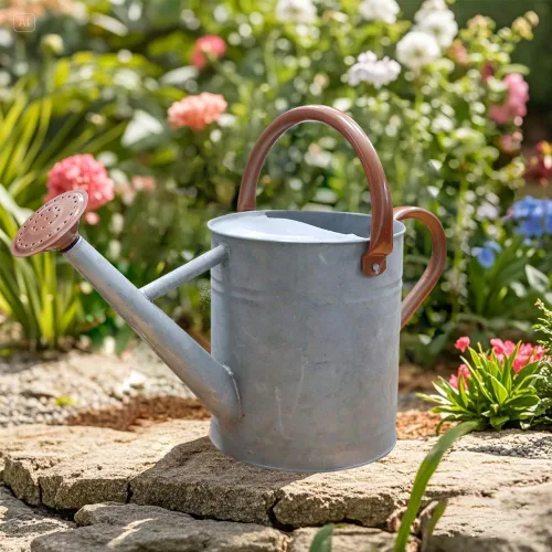 Miniatura 3 de Regadera de metal, latas de riego de un galón de acero inoxidable para riego de plantas de jardín interiores y exteriores (zinc de 1 galón)