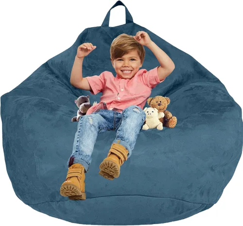 Miniatura 16 de Funda para silla de puf para almacenamiento de animales de peluche (sin relleno) para niños y adultos. Extra grande, nido de pájaro, puf suave