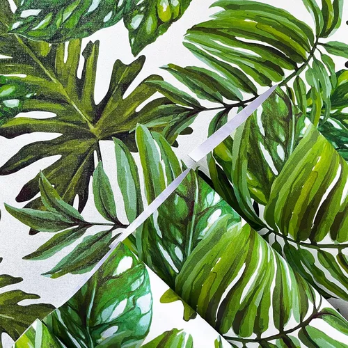 Miniatura 5 de Papel Tapiz Tropical Despegar y Pegar Papel de Contacto de Selva 17.7 pulgadas x 118.1 pulgadas Papel de Contacto de Hoja de Palma Despegar y Pegar