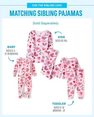 Miniatura 3 de The Children's Place Baby Girls' and Toddler Valentine's Day Snug Fit 100% Cotton Pajama
