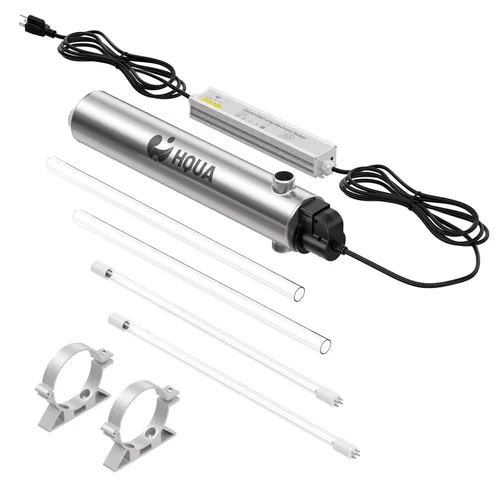 HQUA-TWS-121 120 V 55 W 12 GPM 1" MNPT Entrada/Salida, Filtro Purificador de Agua Ultravioleta para Toda la Casa, + 1 Bombilla UV Extra, + 1 Manga