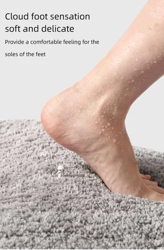 Miniatura 3 de Alfombra absorbente para baño, tapete de baño de color sólido, almohadilla antideslizante en la puerta del inodoro
