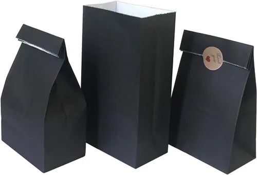 Bolsa mediana para recuerdos de fiesta, 50 piezas de papel y tinta seguros para alimentos, natural (biodegradable), bolsas de buffet de colores