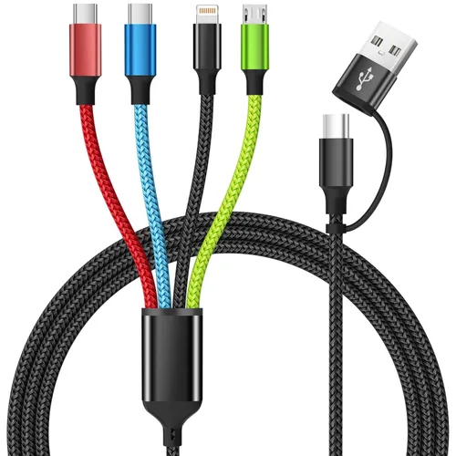 Miniatura 21 de Travel Essentials - Cable de carga múltiple [2 unidades de 5 pies], accesorios de automóvil, cables de carga 4 en 1, cable USB, cargador de teléfono