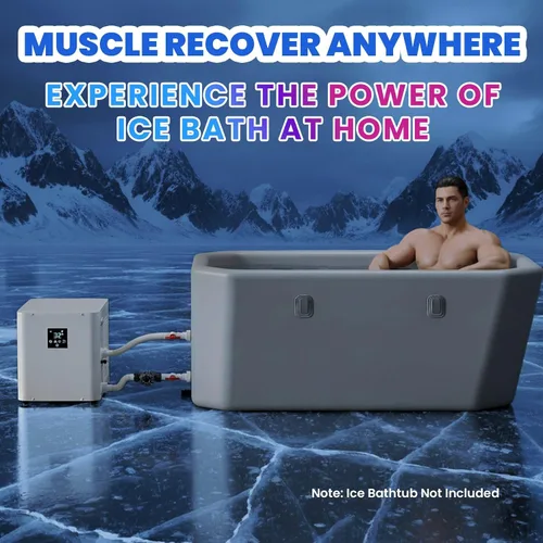 Miniatura 6 de ICEGALAX Enfriador de baño de hielo 1HP para bañera de hielo, enfriador de agua de control inteligente con bomba y filtro integrados, enfriamiento