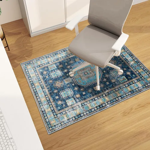 Miniatura 60 de chakme Tapete para silla de oficina para suelo de madera dura, 48 x 36 pulgadas, protector de escritorio de computadora de fácil deslizamiento