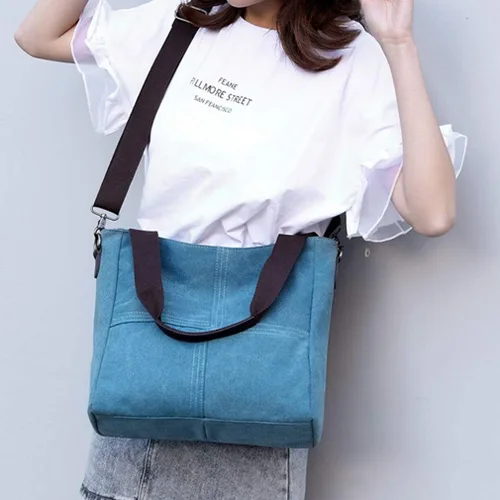 Miniatura 4 de Sunshinejing Bolso de lona pequeño para mujer, bolso cruzado de hombro, bolsos de trabajo, bolso de viaje
