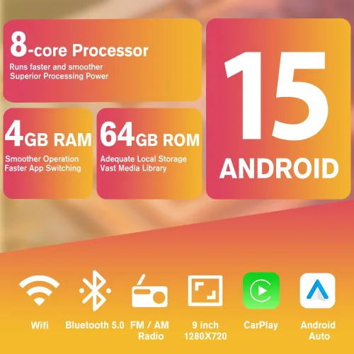 Miniatura 5 de Radio estéreo Android 15 para automóvil de 8 núcleos 4GB+64GB para Chevrolet Suburban Tahoe Yukon 2015-2019 con pantalla táctil de 10.1 pulgadas