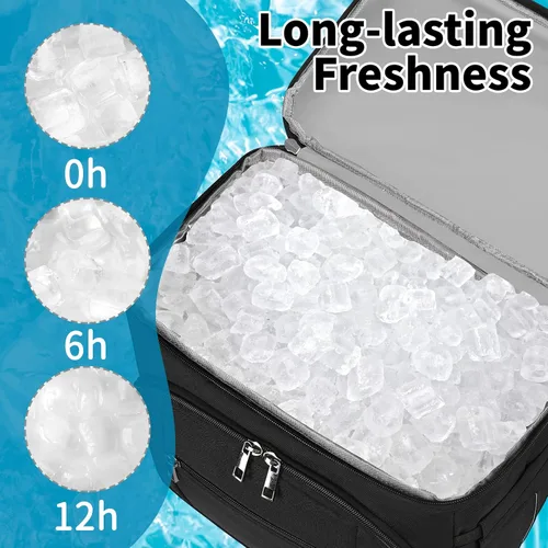 Miniatura 3 de Mochila Refrigeradora, Mochila Refrigeradora Aislada a Prueba de Fugas de Doble Compartimento Bolsa Refrigeradora para Hombres y Mujeres Mochila