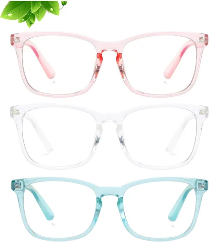 Miniatura 7 de Lentes de bloqueo de luz azul para niños, niñas, para computadora, juegos, televisión, marco de anteojos ligeros Paquete de 2 Negro+tortuga