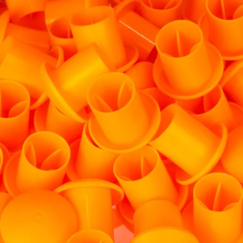 Miniatura 6 de Tapas de extremo de barra de refuerzo de hongos - Tapas de seguridad de plástico (naranja, paquete de 100)