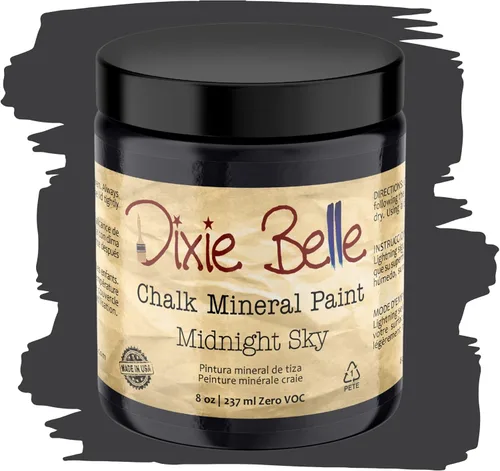 Miniatura 327 de Dixie Belle Paint Company - Pintura con acabado de tiza para muebles, color negro (Caviar), 1 galón, 128 fl oz, pintura mineral color rosa intenso