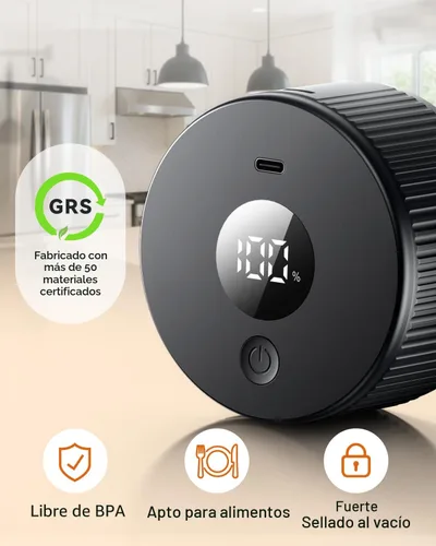Miniatura 7 de Kit de sellado al vacío eléctrico de tarros Mason [actualizado en 2026] Sellador automático inalámbrico para frascos de boca ancha y regular