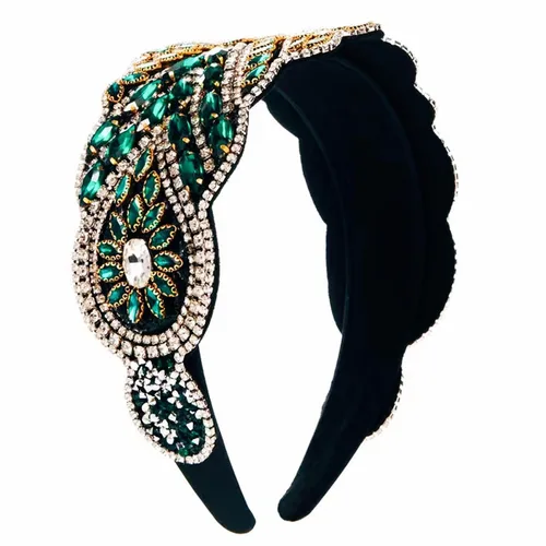 Miniatura 13 de Diadema de moda para mujer, diadema decorativa de diamantes de imitación anchos para mujer, accesorios para el cabello para mujeres y niñas