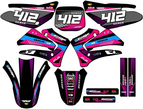 Miniatura 10 de TTR 125 SURGE 2000-2007 Kit de base gráfica Senge negro compatible con Yamaha