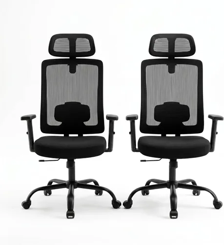 Miniatura 9 de Silla de oficina ergonómica de malla con reposacabezas, cómoda silla de escritorio para sentarse por mucho tiempo, silla de computadora transpirable