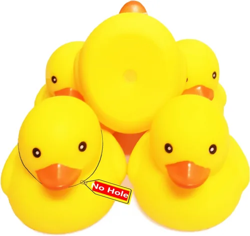 Miniatura 9 de 10.3 pulgadas Sin Agujero Gigante/Grande Impermeable Sin Ruido 'Bebe' Pato de Goma Divertido Amarillo/Ducikes Juguete de Baño/Piscina/Agua Sin
