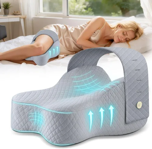 Almohada de rodilla para dormir de lado con alivio del dolor de cadera, almohada de pierna para dormir de lado con correa ajustable, alivio del