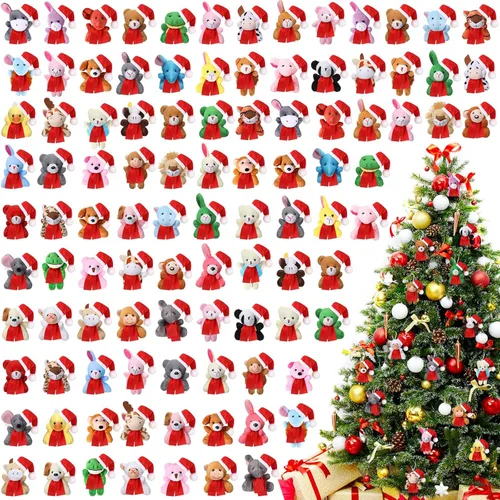 Zhanmai 100 piezas de mini animales de peluche a granel, juguetes de animales pequeños, llaveros para fiestas, huevos de Pascua para niños,