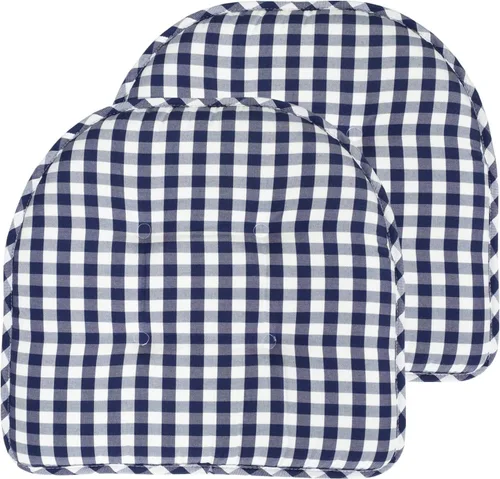 Miniatura 93 de Sweet Home Collection - Cojín de espuma viscoelástica para silla con capitoné, antideslizante, parte trasera de goma, en forma de U, 17 x 16 Piel