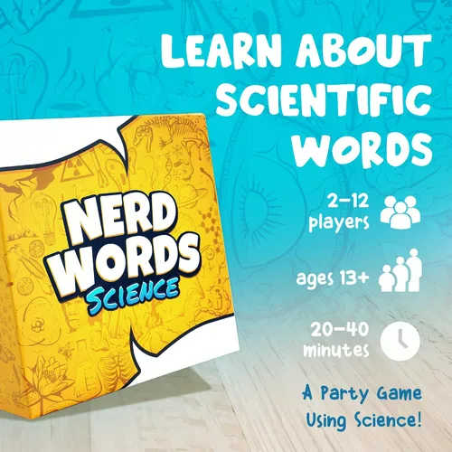 Miniatura 5 de Genius Games Nerd Words: ¡Ciencia! Juegos de grupo para adultos Juegos de fiesta para familias, niños, adolescentes, aulas