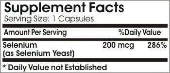 Miniatura 2 de Selenio 200mcg ~ 200 Cápsulas - Sin aditivos ~ Naturetition Supplements