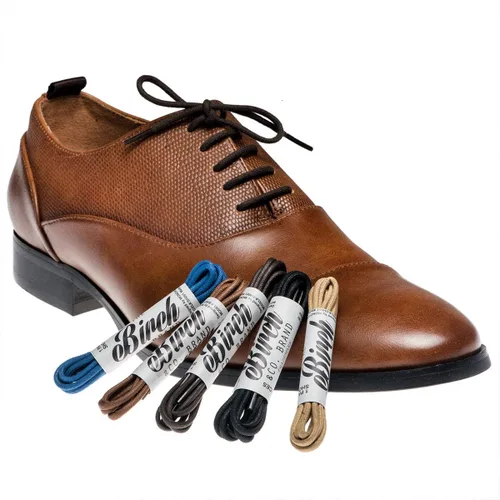 Miniatura 2 de Birch Cordones de vestir de algodón encerado redondo fino de 332"(2.4 mm)