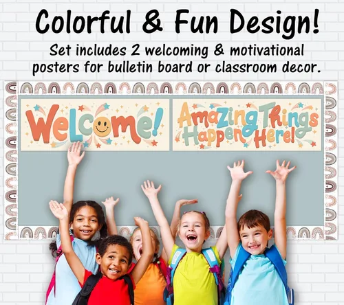 Miniatura 4 de Juego de carteles de bienvenida para el aula, pancarta para preescolar, primaria, escuelas secundarias, decoración motivacional de tablón de anuncios